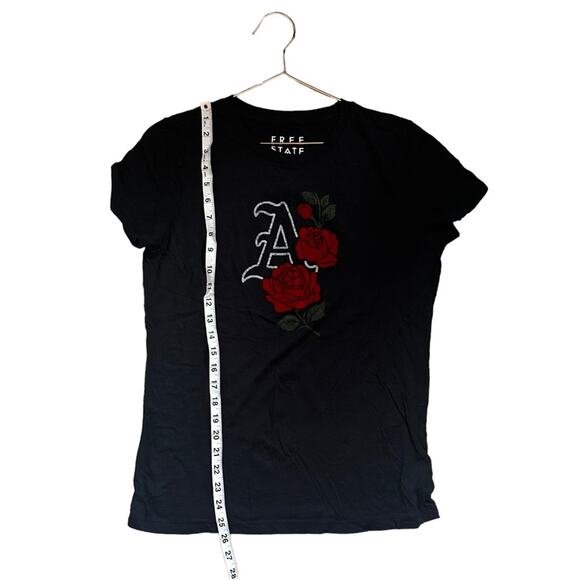 Aeropostale free state Floral rose black velvet t Shirt size XL - Picture 5 of 7
